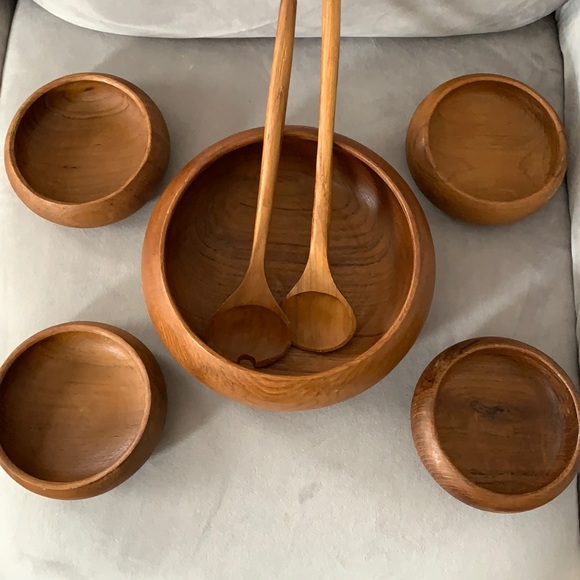 dolphin Other - Vintage Dolphin brand genuine teak wood salad bowl set - brand new